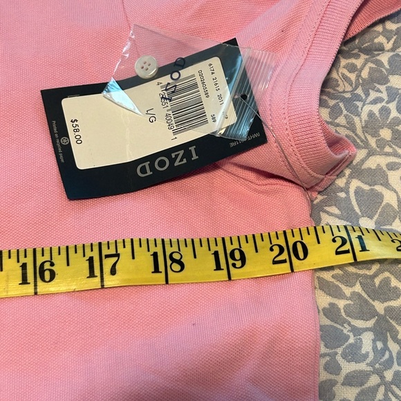 IZOD Woman’s Stretch Pink Polo Shirt NWT Large - Picture 3 of 5